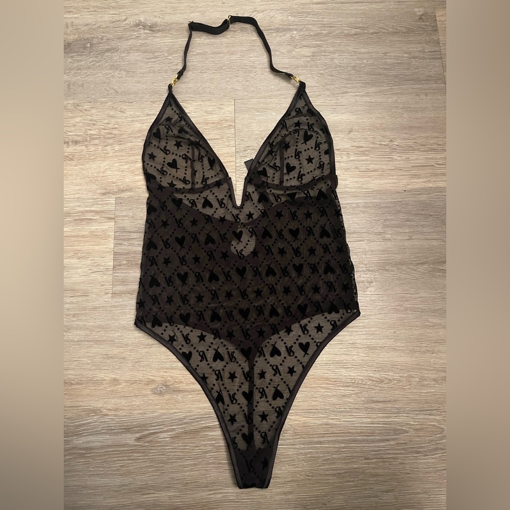 NWOT VICTORIA’S SECRET BLACK MESH BODYSUIT S